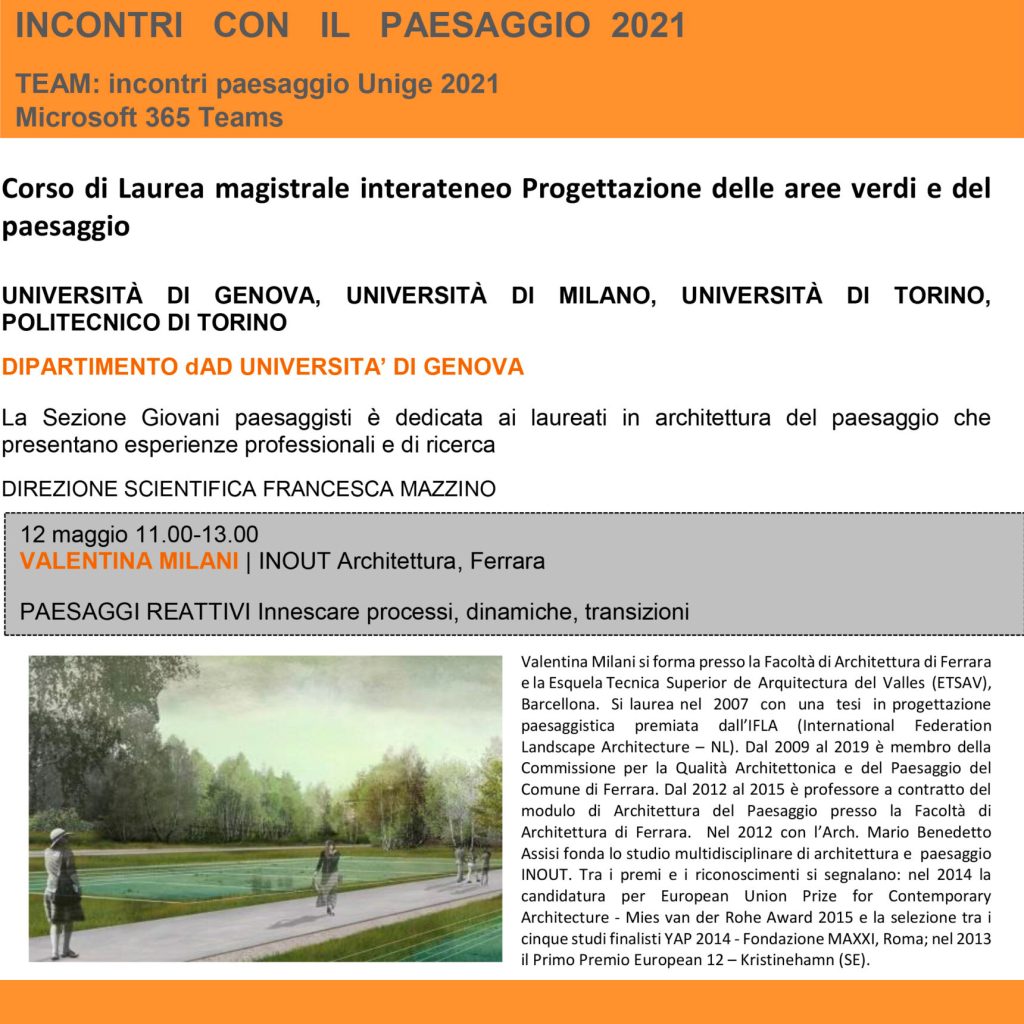 Incontri paesaggio 2021- MILANI